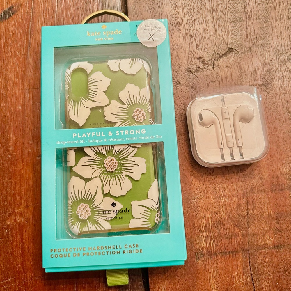 Kate Spade IPhone 10 Floral Protective Hardshell Case! NWT Free new headphones!